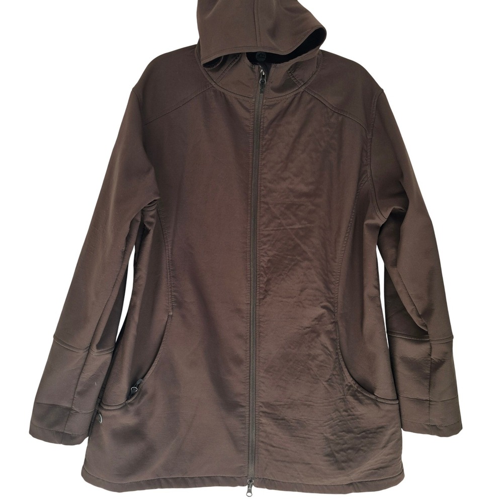 Stormtech Performance‎ Brown Hooded Zip Up Softshell Jacket Women's 2XL